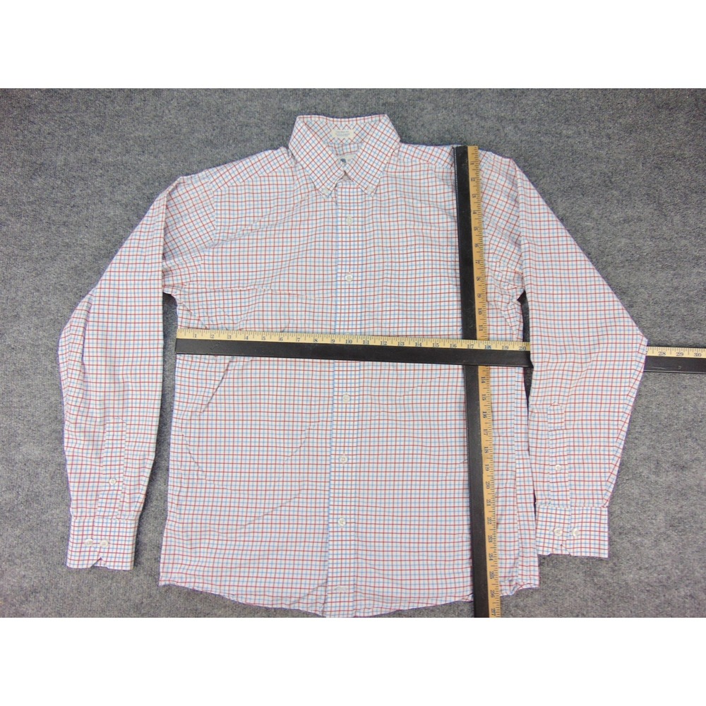 Onward Reserve Shirt Mens Med Tailored Fit White Red Blue Plaid Button Down - Picture 4 of 8